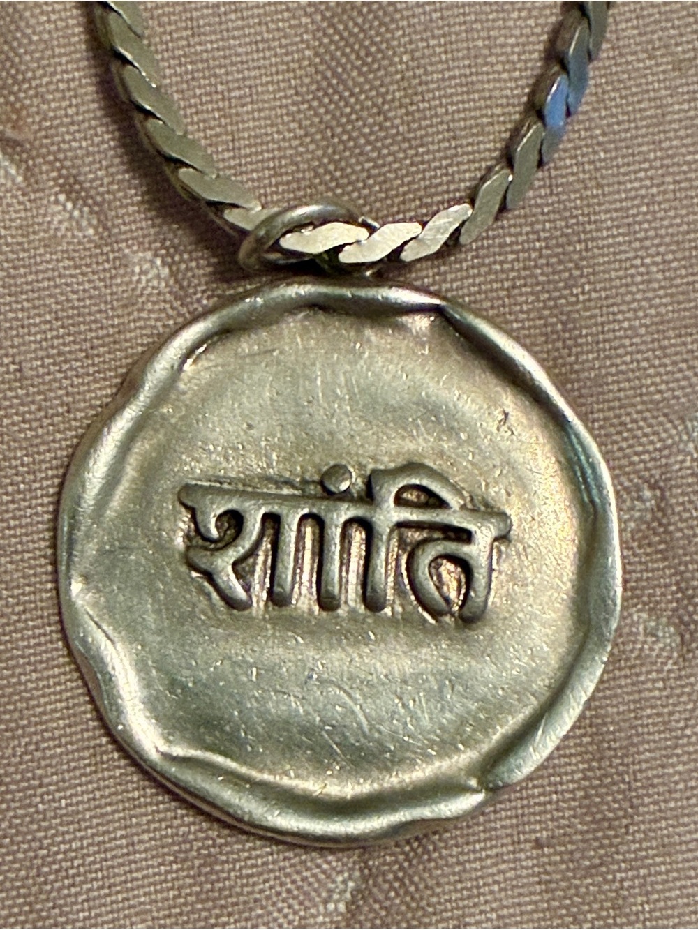 Sterling Silver Pendant Necklace with Script Medallion - Unbranded